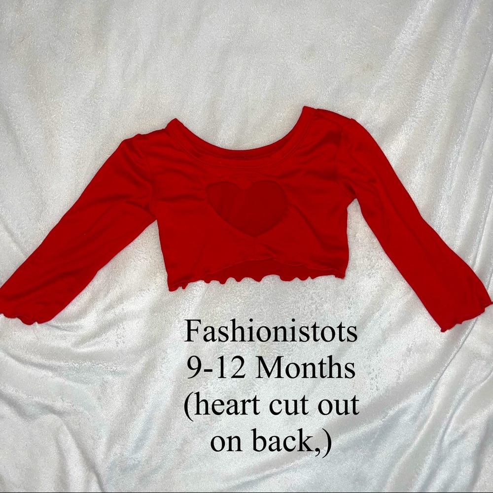 Long sleeve crop top with heart cut out on the back